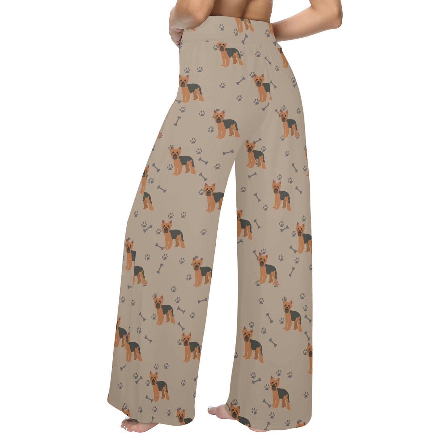 Yorkshire Terriers Print Design LKS305 Women's Wide Leg Lounge Pants