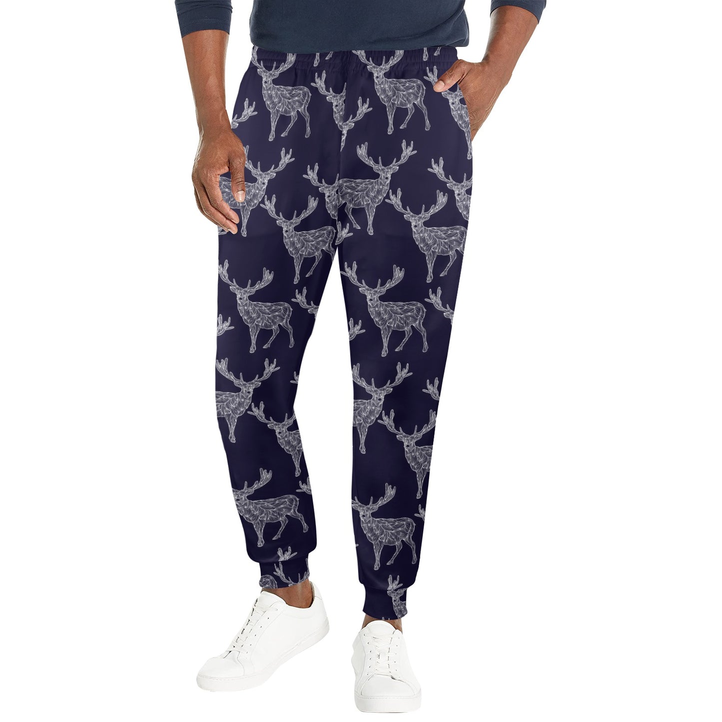 elk Design Print Pattern JJ0196 Men's Casual Track Pants