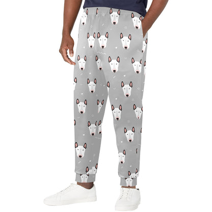 Bull Terrier Head Print Pattern Men's Casual Track Pants