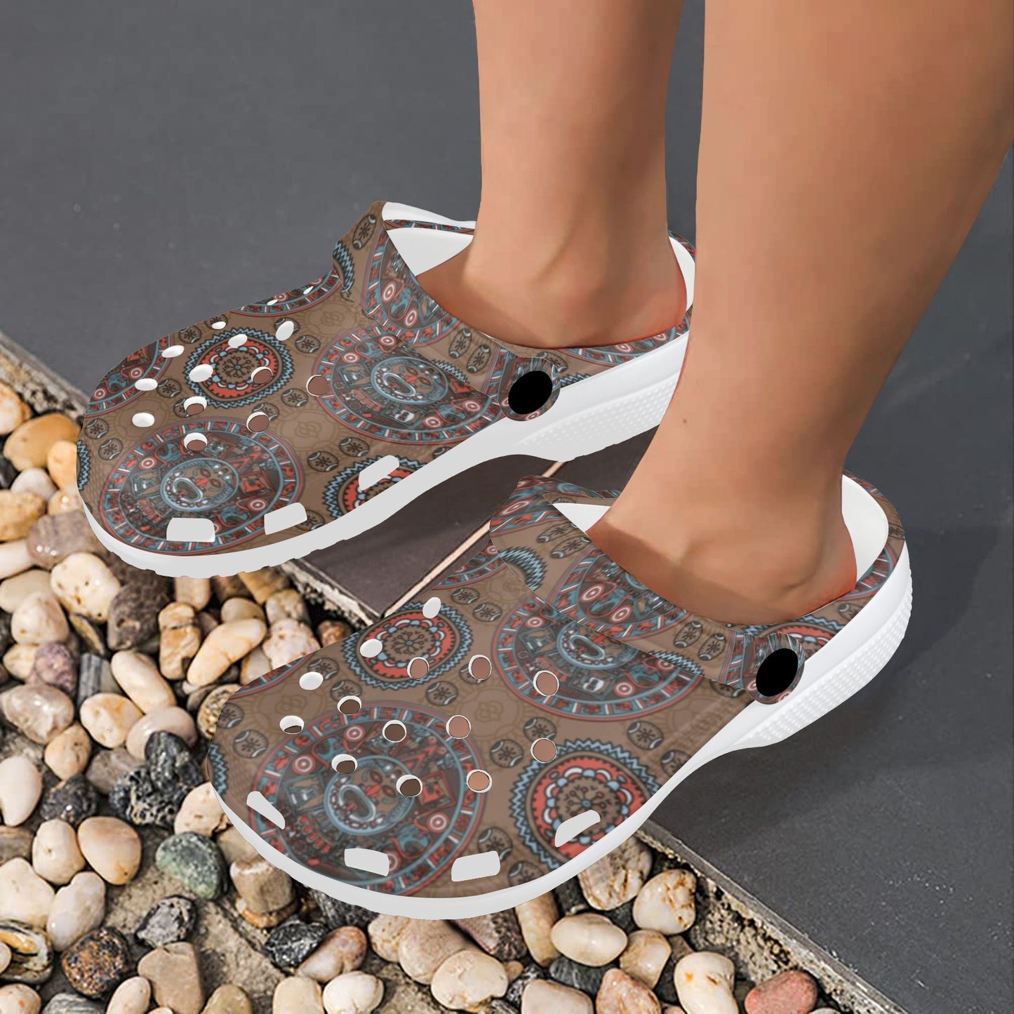 Calendar Aztec Design Print Pattern Unisex Clogs Shoes