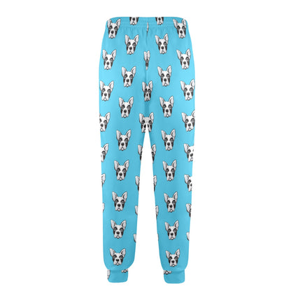 Boston Terrier Pattern Print Design 01 Men's Casual Track Pants