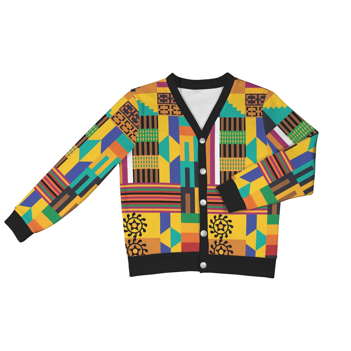 Kente Pattern Print Design 03 Women's Cardigan