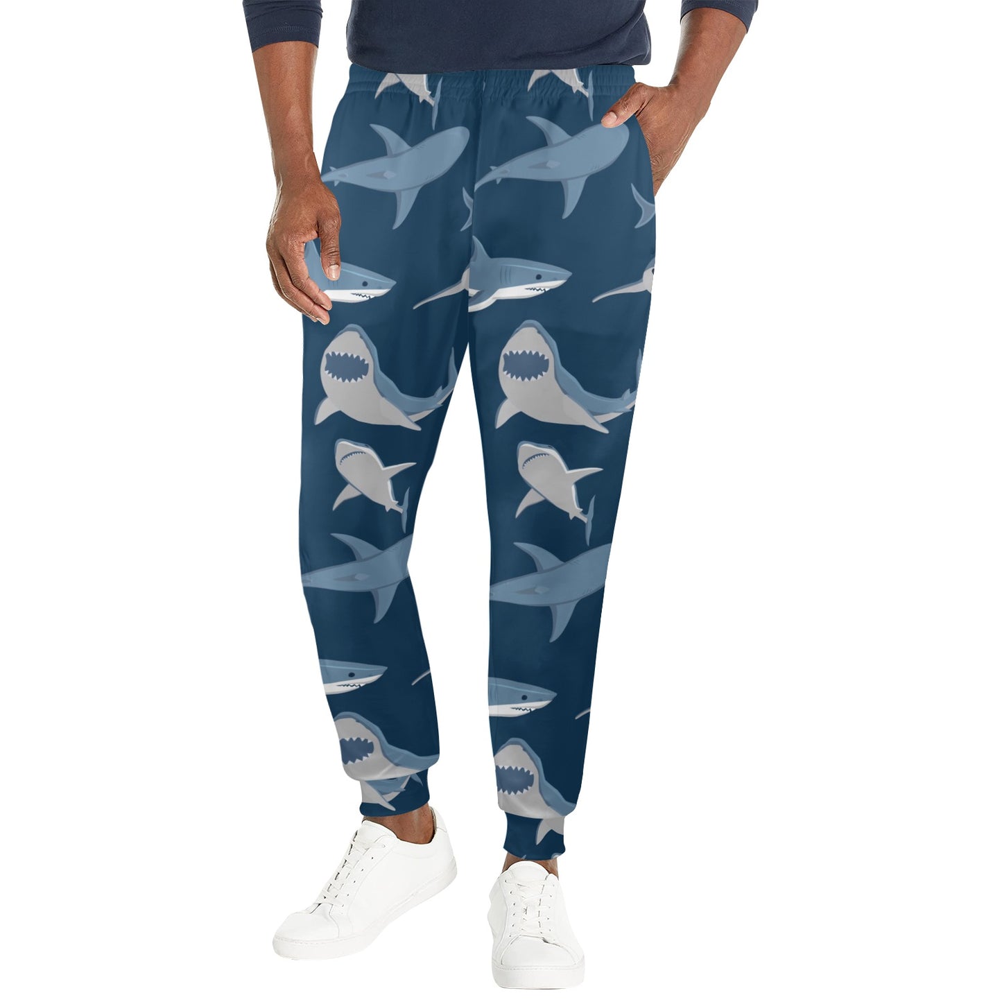 Shark Action Pattern Men's Casual Track Pants