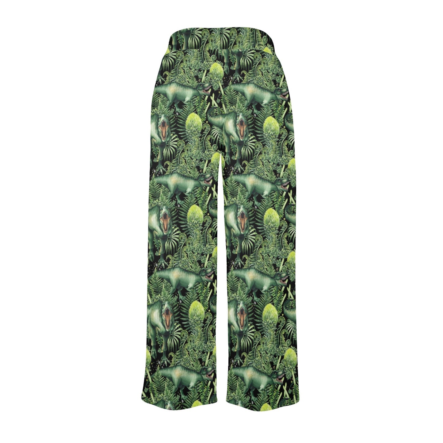 Dinosaur T Rex Print Pattern Women's Wide Leg Lounge Pants