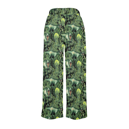 Dinosaur T Rex Print Pattern Women's Wide Leg Lounge Pants