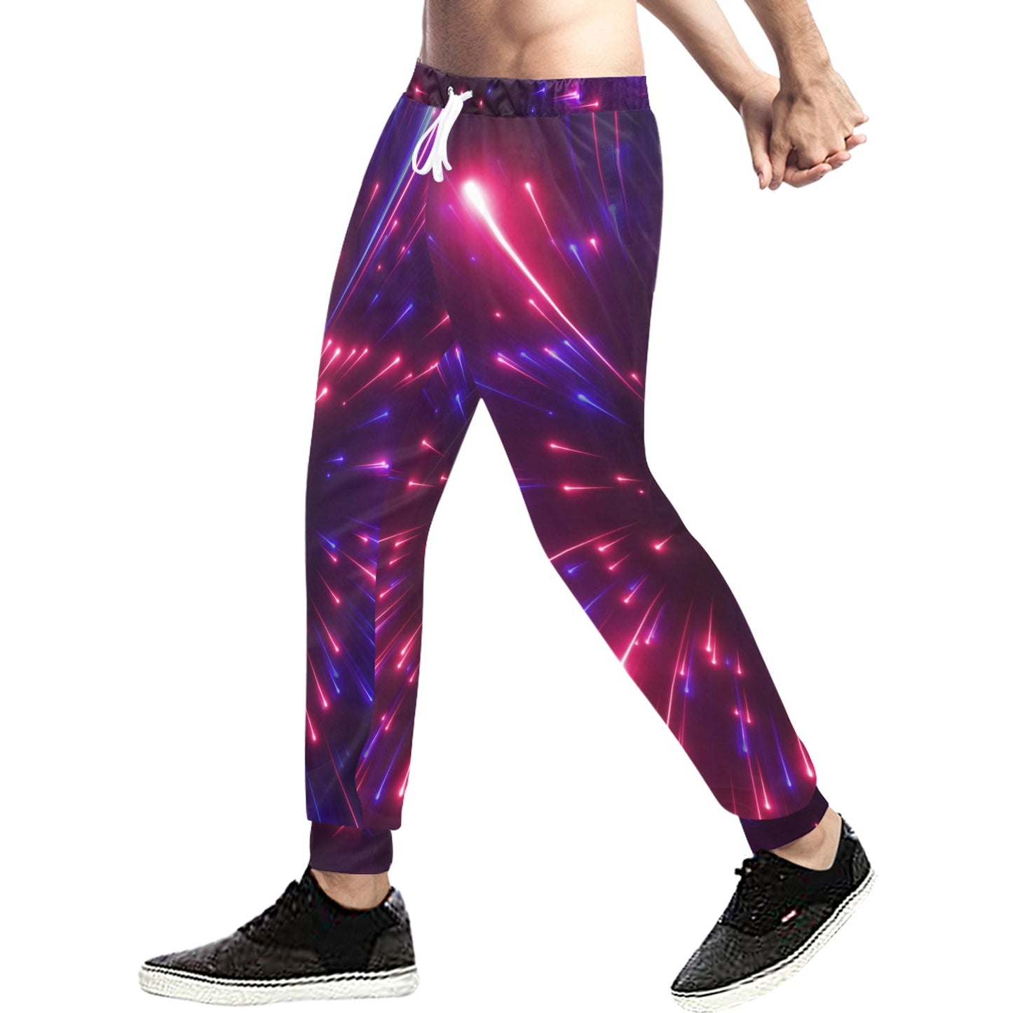 Celestial Purple Blue Neon Speed Light Men's Sweatpants