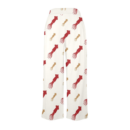 Giant Squid Pattern Print Design 01 Women's Wide Leg Lounge Pants