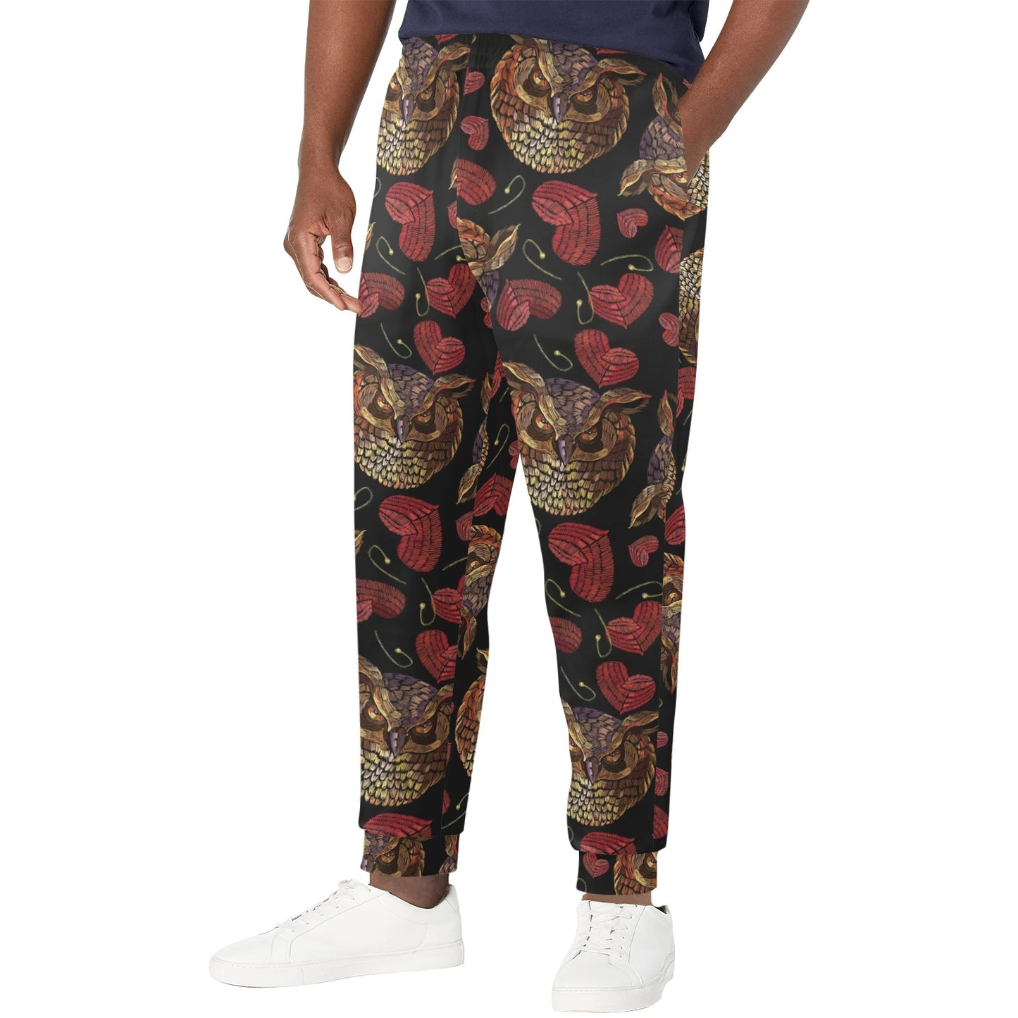 Owl Pattern Print Design A08 Men's Casual Track Pants