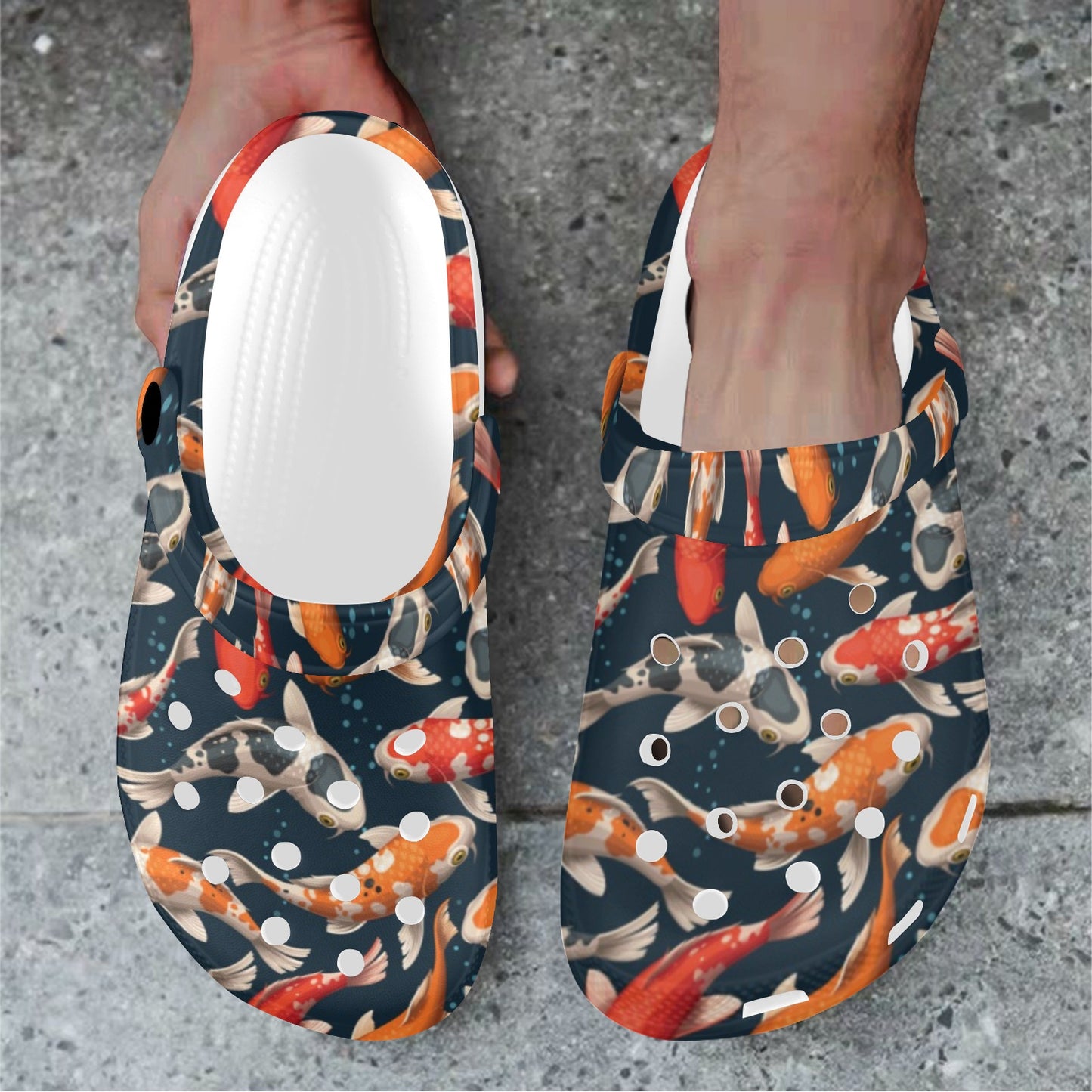 Koi Carp Cute Design Themed Print Unisex Clogs Shoes