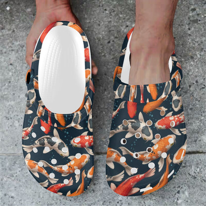 Koi Carp Cute Design Themed Print Unisex Clogs Shoes
