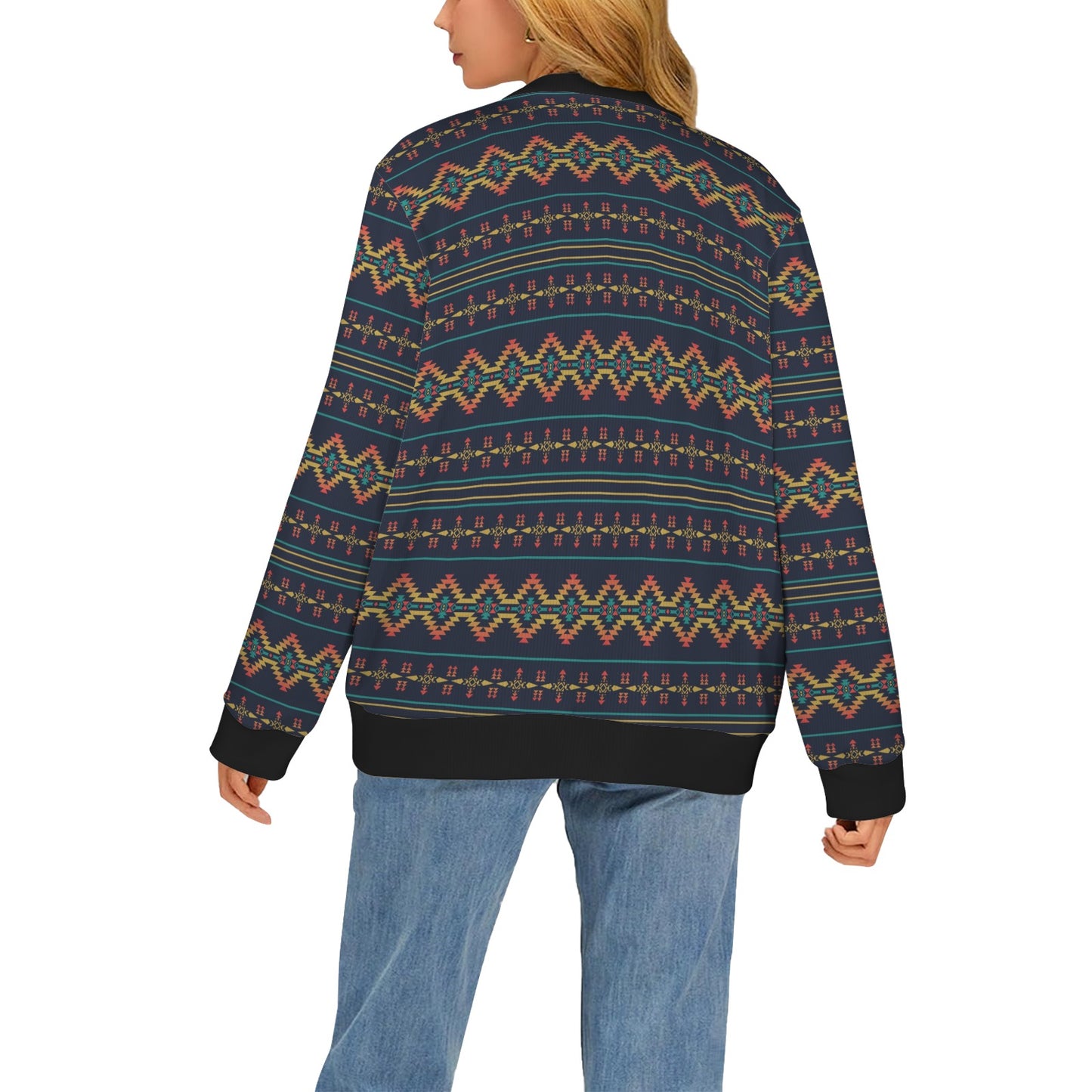 Southwest American Design Themed Print Women's Cardigan