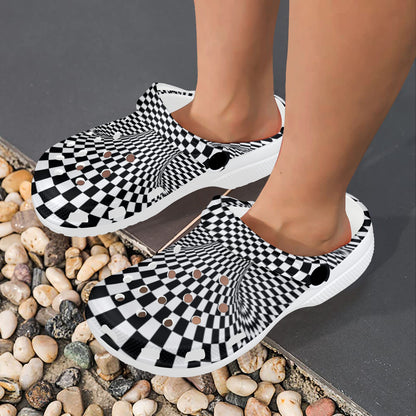 Optical illusion Projection Torus Unisex Clogs Shoes
