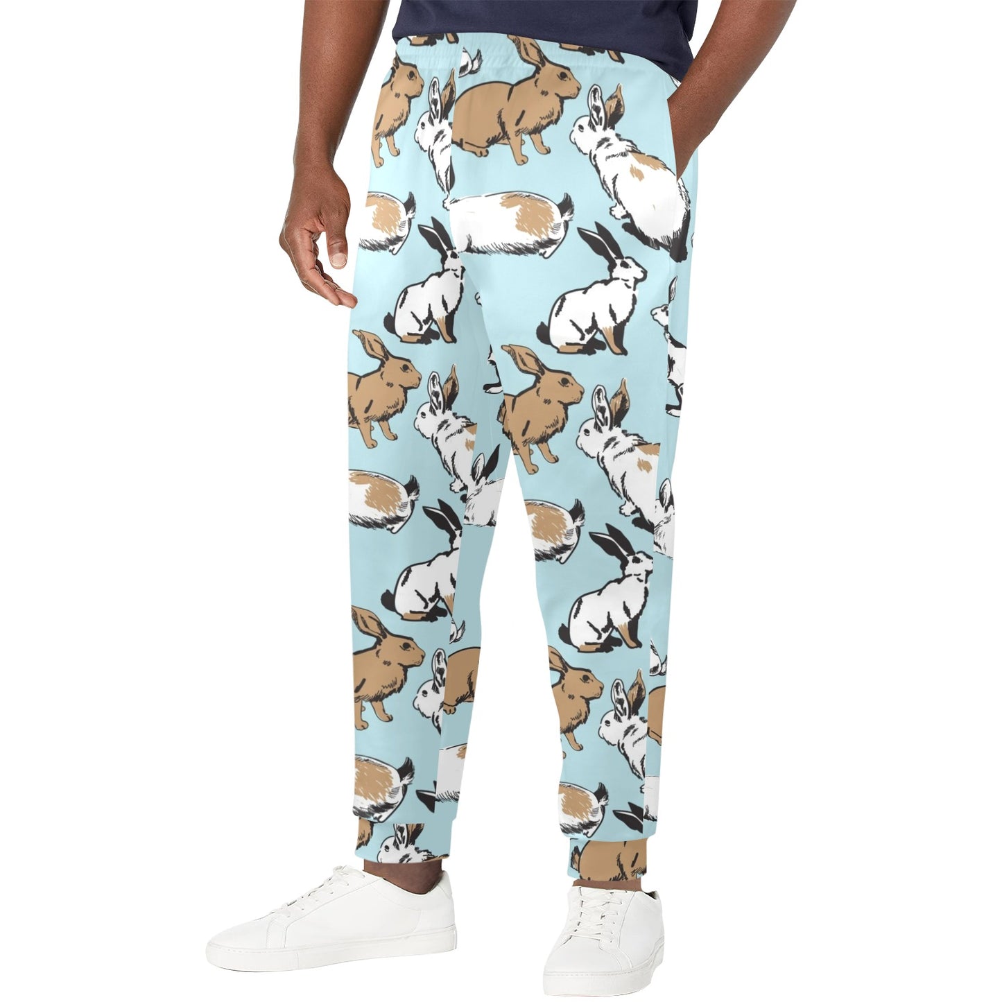 Rabbit Pattern Print Design RB018 Men's Casual Track Pants