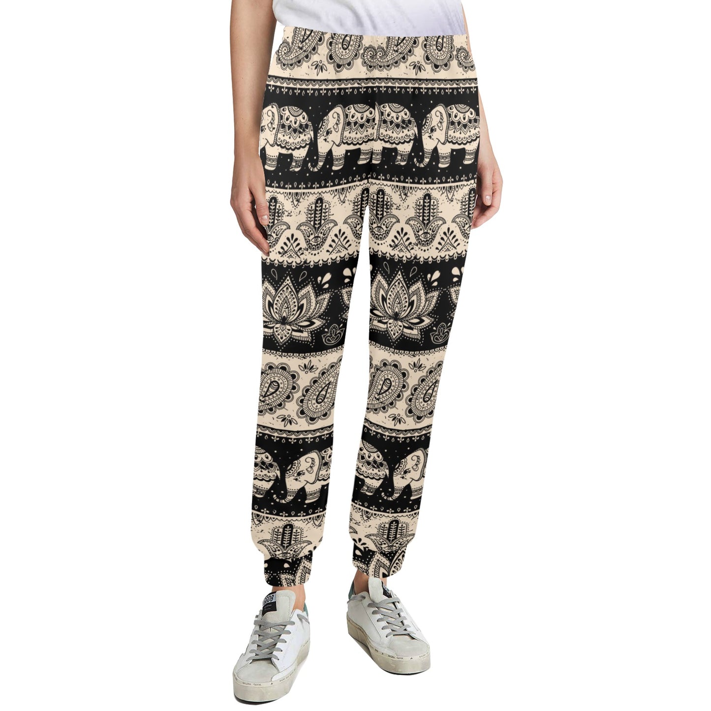 Elephant Hansa Lotus Pattern Women's Casual Track Pants