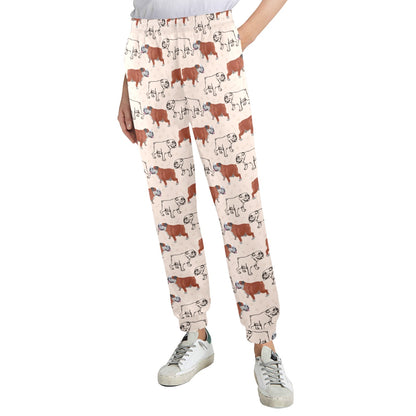 Bulldogs Pattern Print Design 04 Women's Casual Track Pants