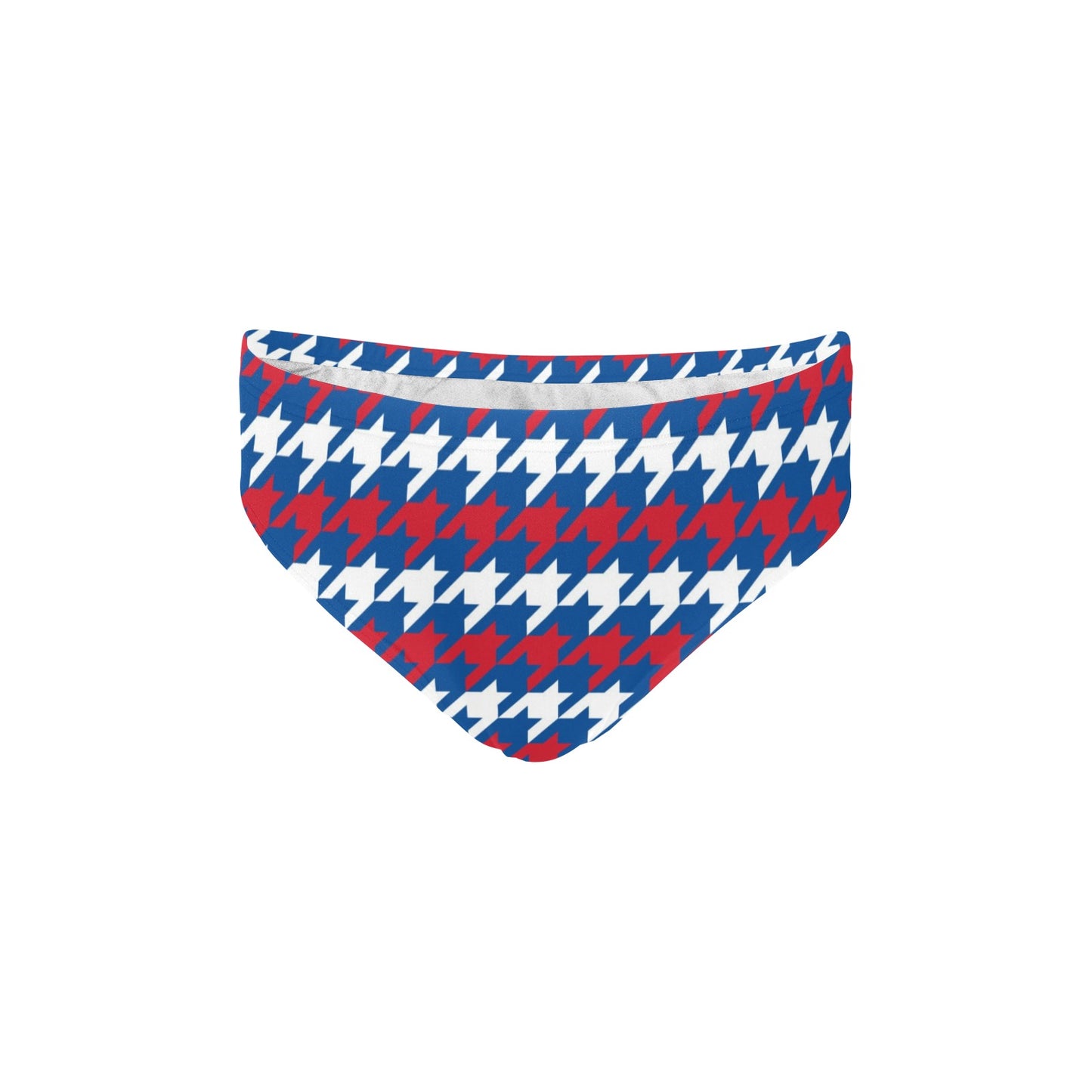Patriotic Houndstooth Pattern Print Design A02 Men's Swimming Briefs