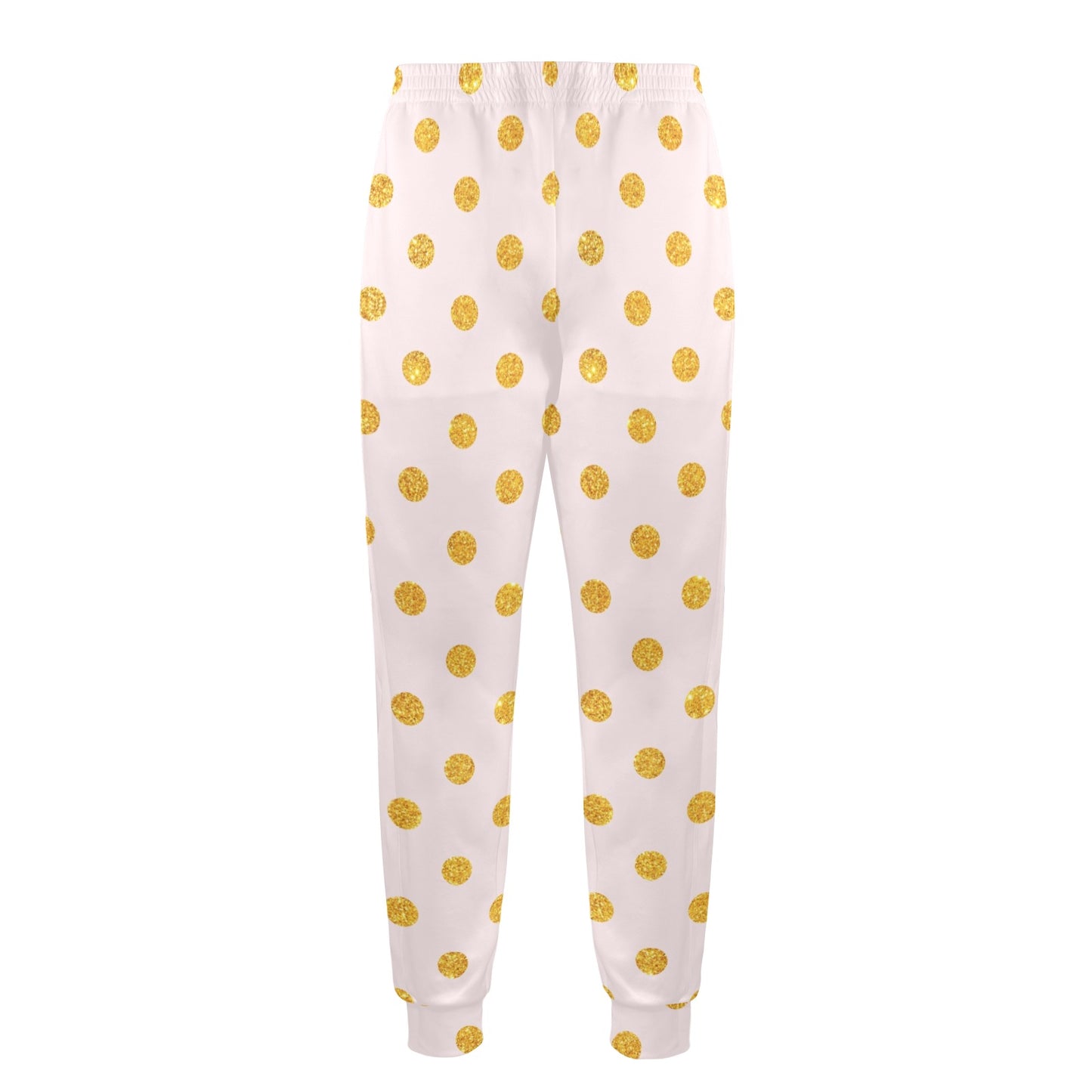 Polka Dot Gold Pink Pattern Print Design 01 Men's Casual Track Pants