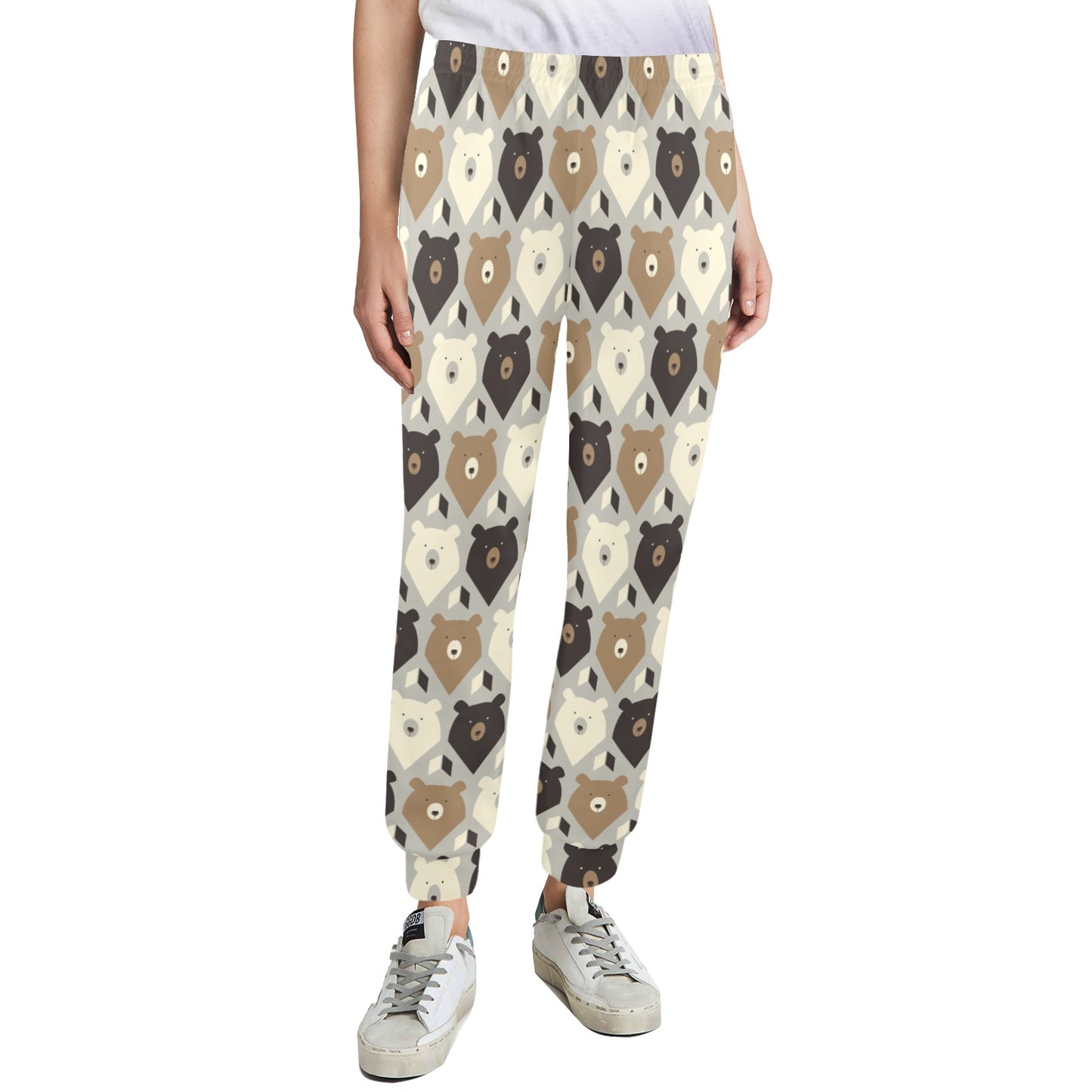 Bear Pattern Print Design 04 Women's Casual Track Pants