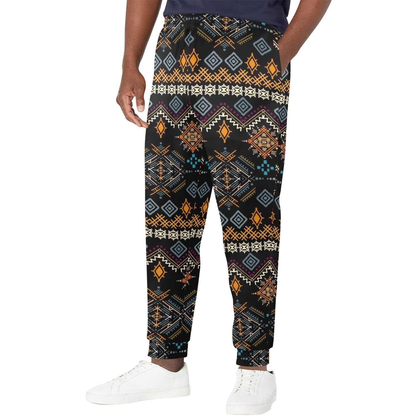 Ethnic Design Print Pattern JJ0135 Men's Casual Track Pants