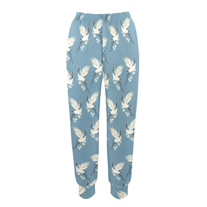 Crane Pattern Print Design 05 Women's Casual Track Pants