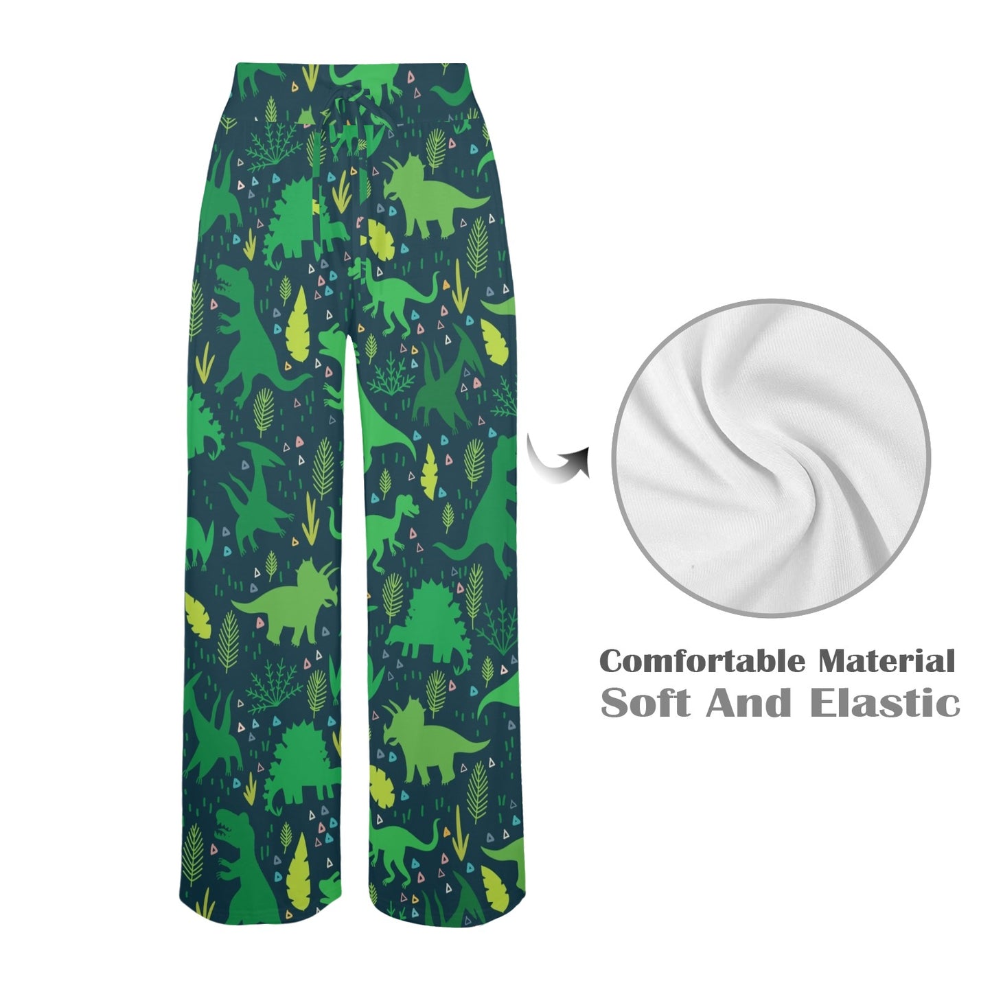 dinosaur Design Print Pattern JJ0100 Women's Wide Leg Lounge Pants