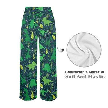 dinosaur Design Print Pattern JJ0100 Women's Wide Leg Lounge Pants