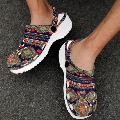 Ethnic Geometric Print Pattern Unisex Clogs Shoes