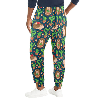 Hedgehog Cactus Pattern Print Design 04 Men's Casual Track Pants