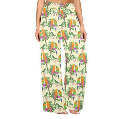 Conures Pattern Print Design 02 Women's Wide Leg Lounge Pants