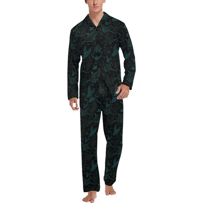 Manta Ray Print Design LKS402 Men's Long Pajama Set