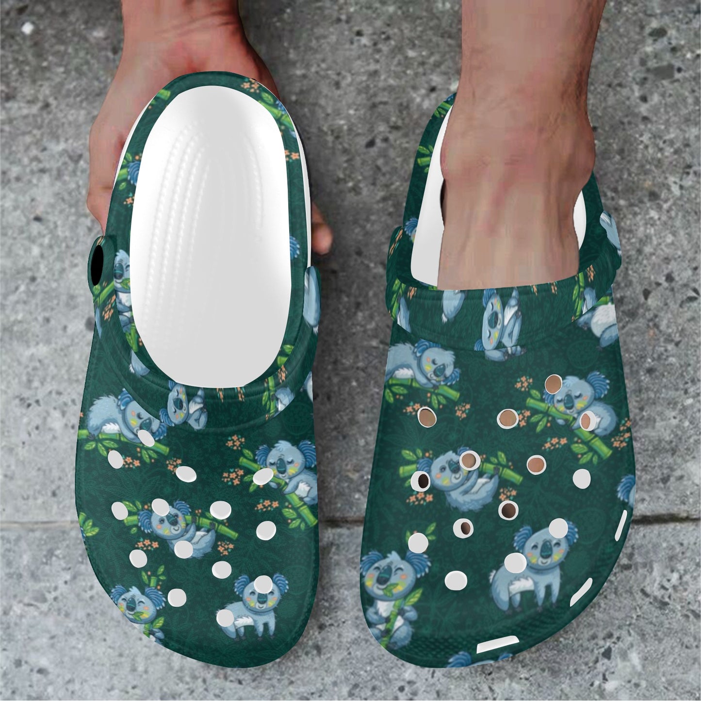 Koala Blue Design Print Unisex Clogs Shoes