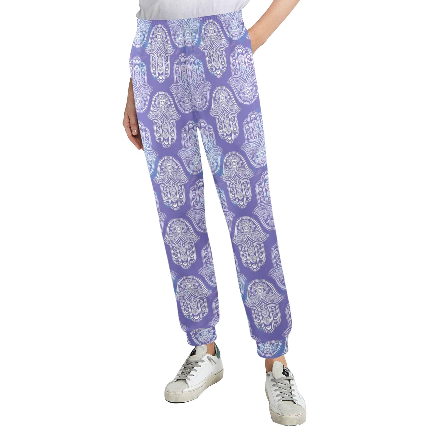 hamsa Design Print Pattern JJ0320 Women's Casual Track Pants