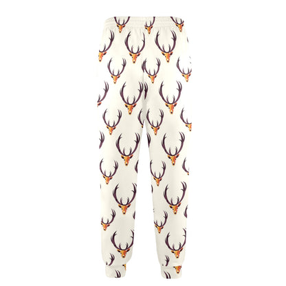 Deer Design Print Pattern JJ072 Men's Casual Track Pants