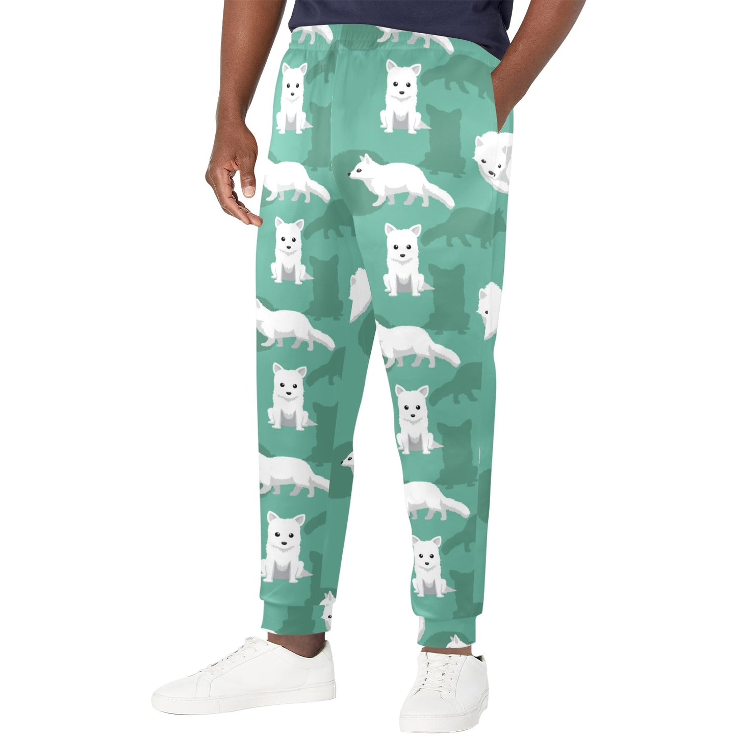 Arctic Fox Pattern Print Design Men's Casual Track Pants