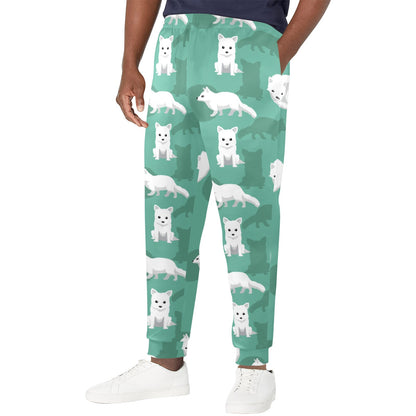 Arctic Fox Pattern Print Design Men's Casual Track Pants