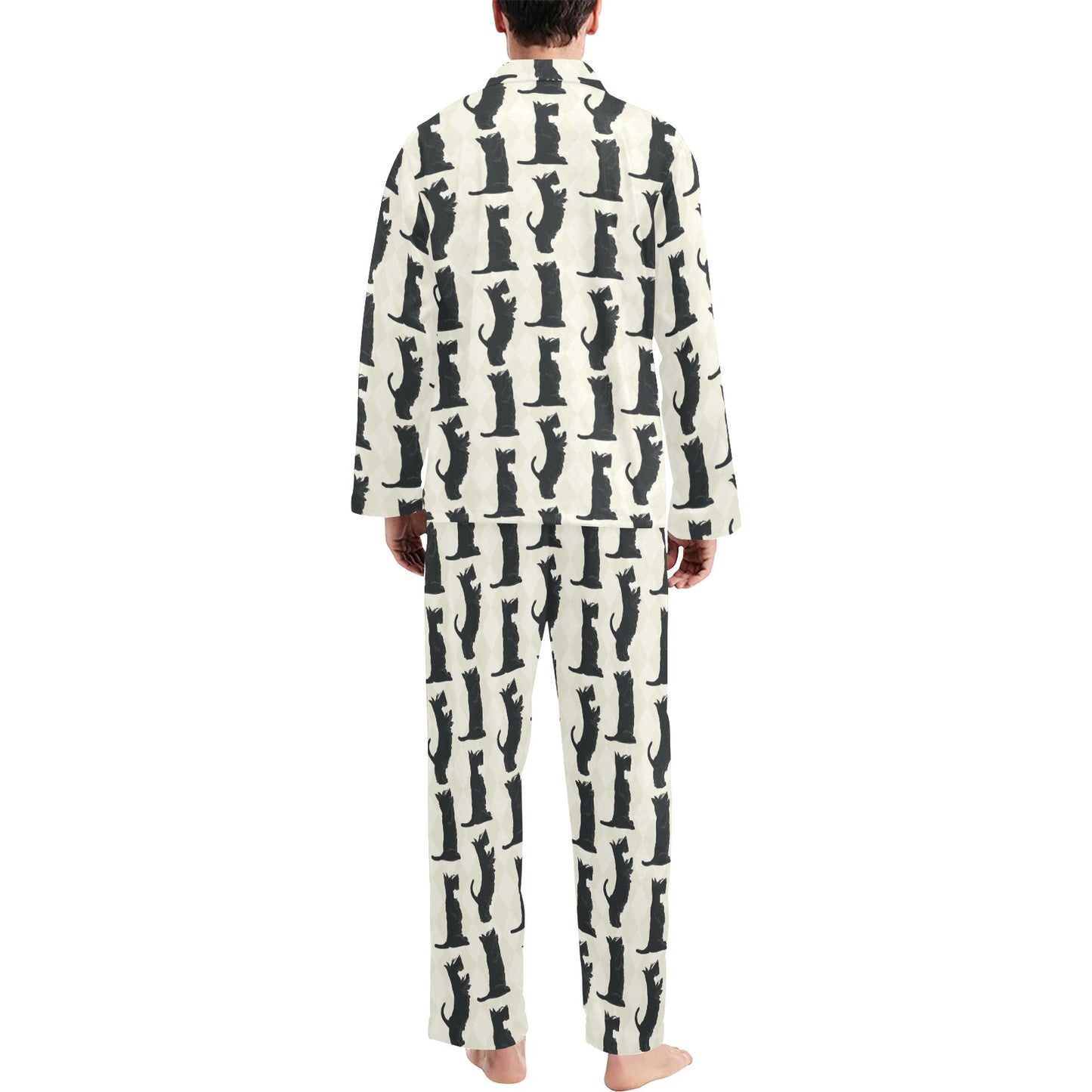 Scottish Terriers Print Design LKS309 Men's Long Pajama Set