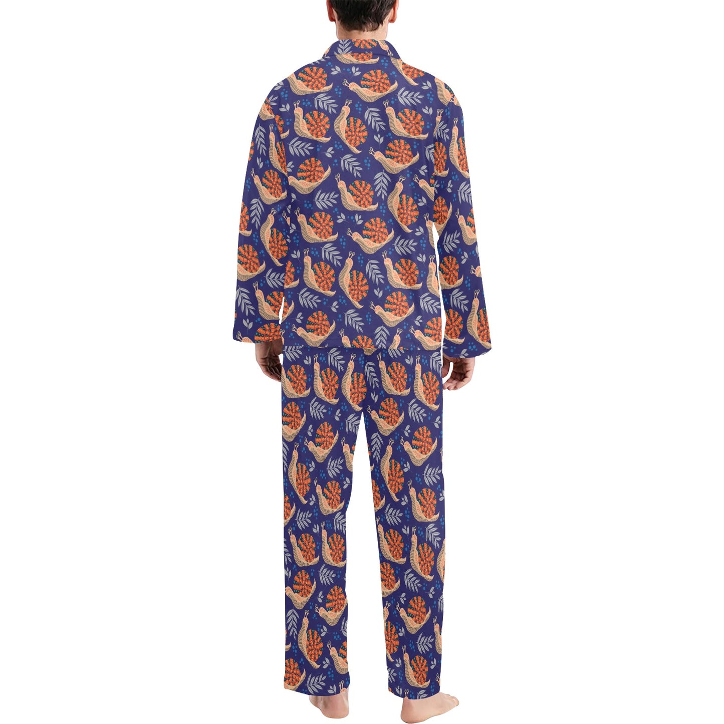 Snail Print Design LKS401 Men's Long Pajama Set
