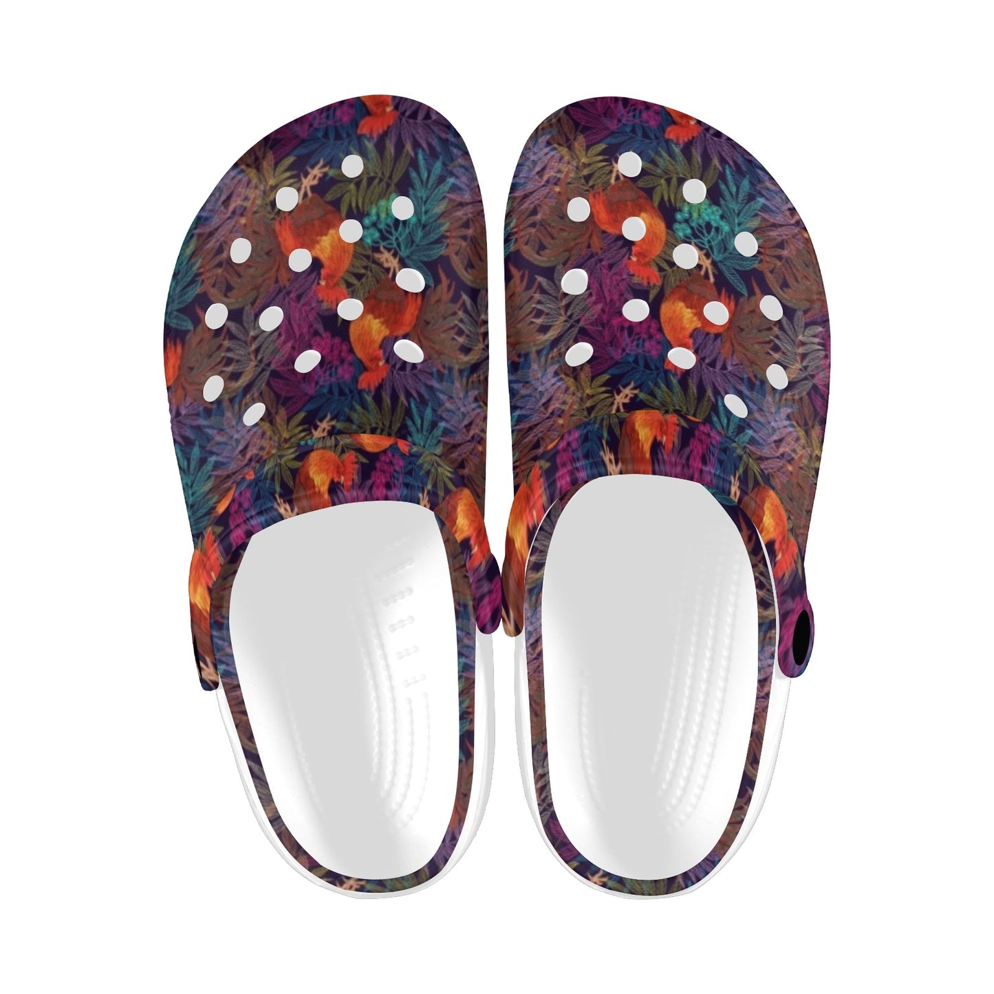 Rooster Print Style Unisex Clogs Shoes