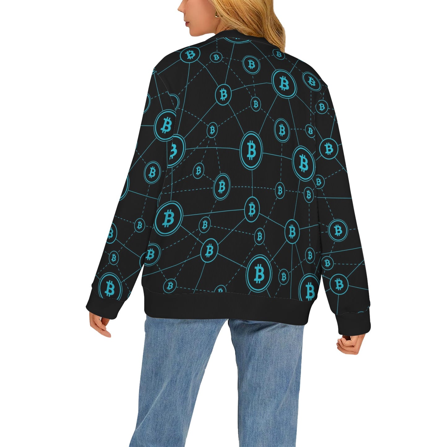 Cryptocurrency Pattern Print Design 01 Women's Cardigan