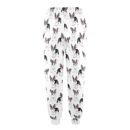 Boston Terrier Pattern Print Design 03 Women's Casual Track Pants