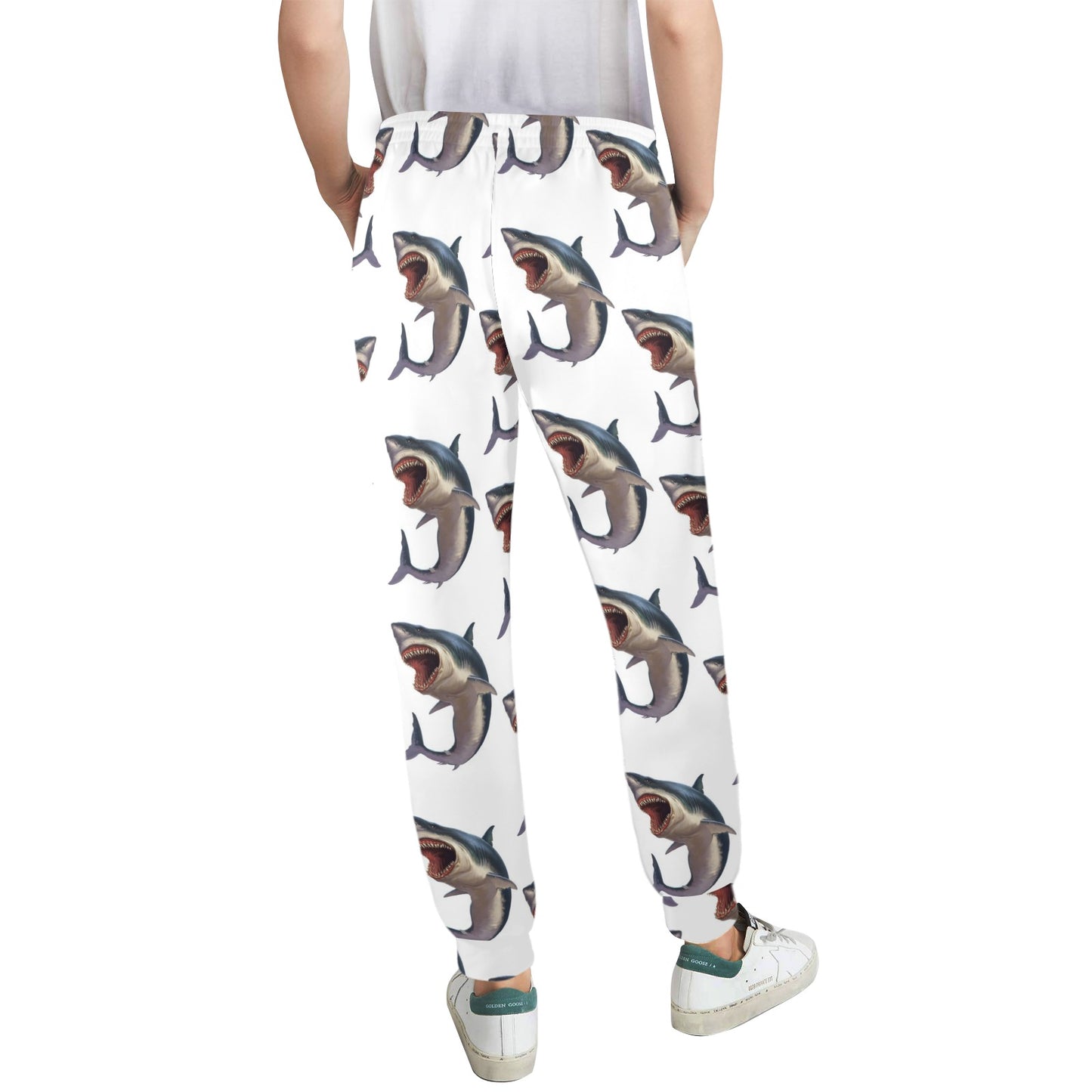 Great White Shark Pattern Print Design 03 Women's Casual Track Pants