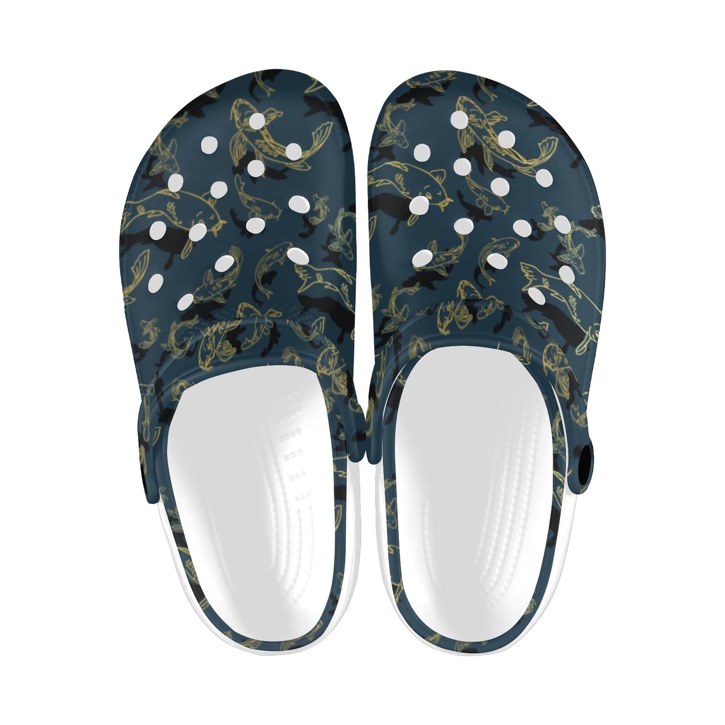 Koi Carp Gold Design Themed Print Unisex Clogs Shoes