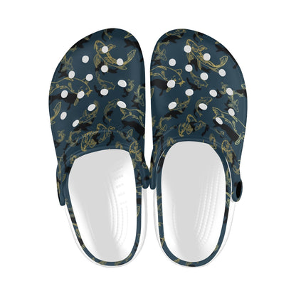 Koi Carp Gold Design Themed Print Unisex Clogs Shoes