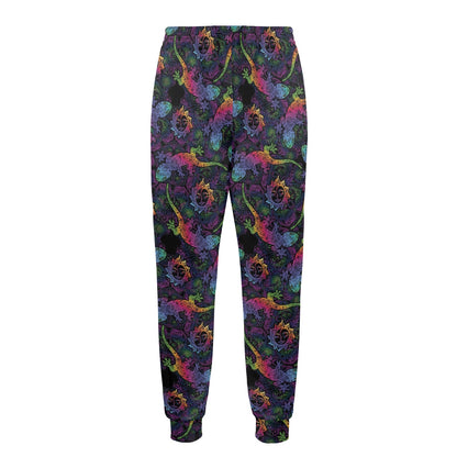 Gecko Rainbow Pattern Print Design 03 Men's Casual Track Pants