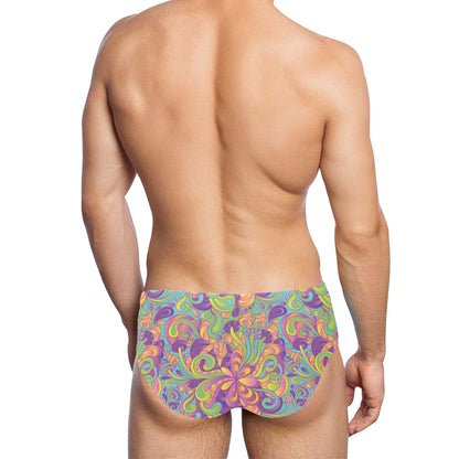 Psychedelic Mushroom Pattern Print Design A05 Men's Swimming Briefs