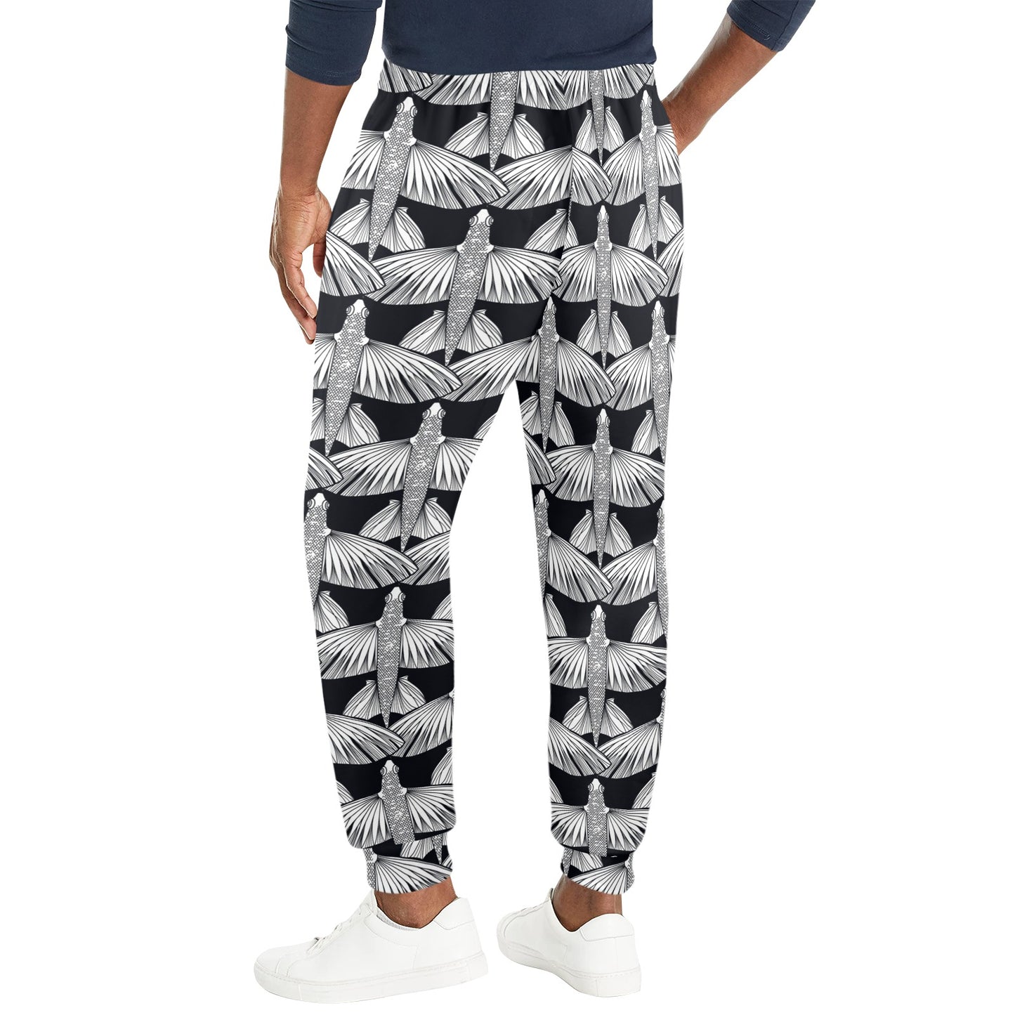 Flying Fish Pattern Print Design 03 Men's Casual Track Pants