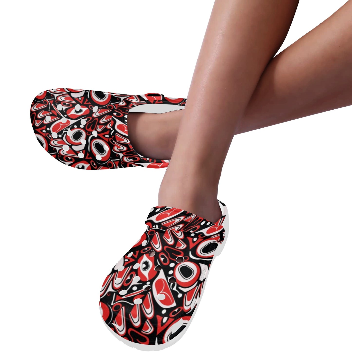 Totem Pole Texture Design Unisex Clogs Shoes
