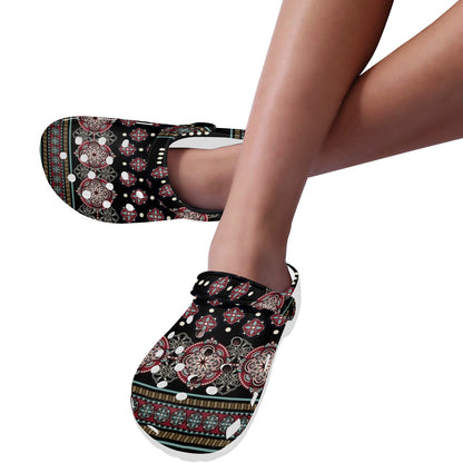 Ethnic Dot Style Print Pattern Unisex Clogs Shoes