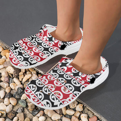 Maori Classic Themed Design Print Unisex Clogs Shoes