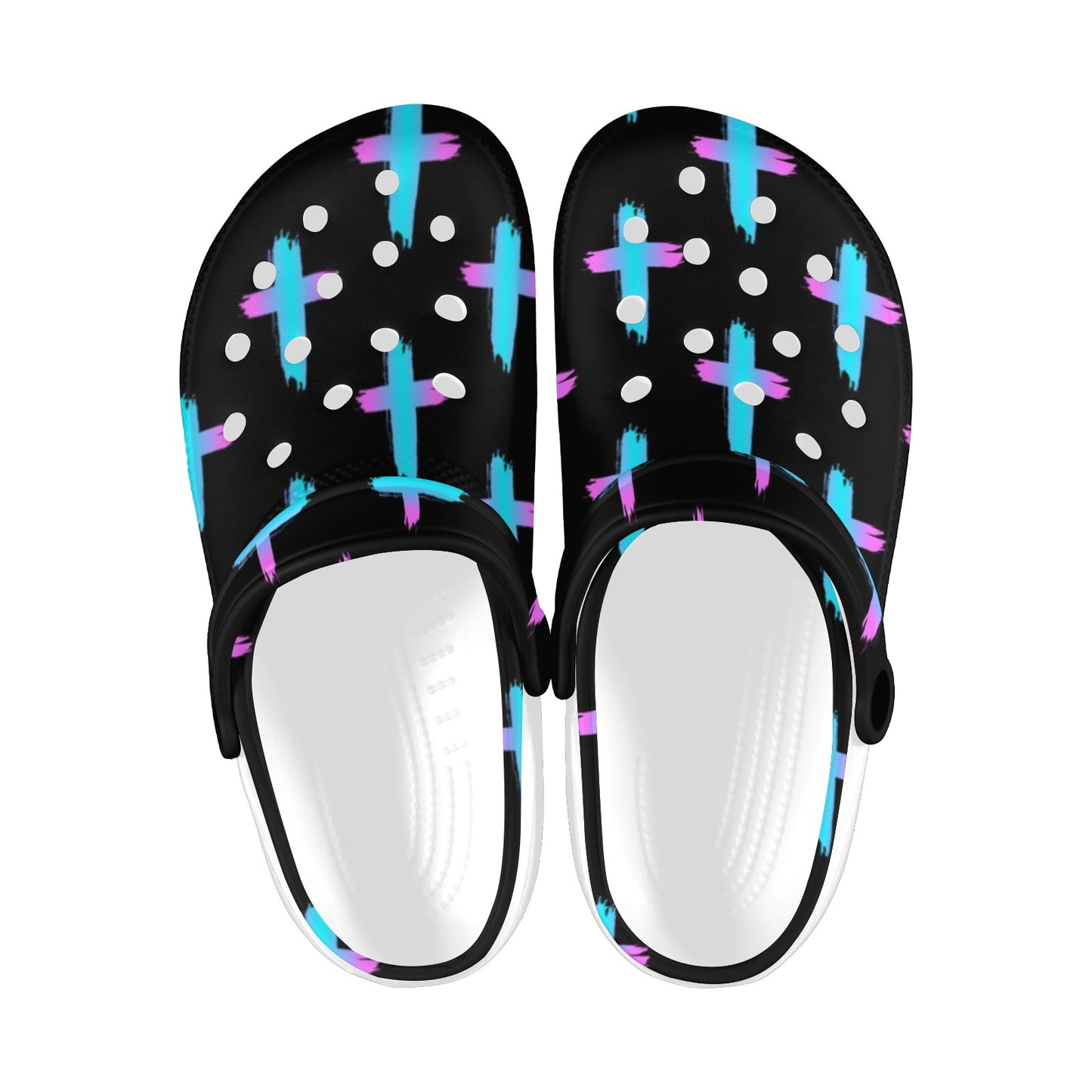 Christian Cross neon Pattern Unisex Clogs Shoes